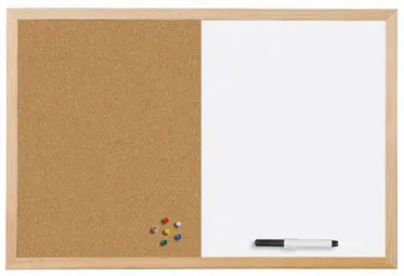 Bi-Office Tableau mixte, cadre en bois, (L)600 x (H)400 mm