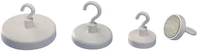 magnetoplan Aimant à crochet, blanc, diamètre: 36 mm
