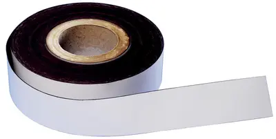 magnetoplan Bande magnétique, PVC, 30 mm x 30 m, blanc