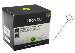 Wonday Epingle avec tête triangulaire, acier nickelé