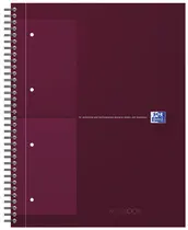 Oxford International Cahier NOTEBOOK, A4, ligné, rouge foncé