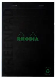 RHODIA Bloc-notes GREENPAD, A4, ligné, noir