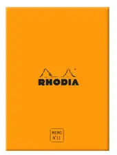RHODIA Bloc mémo No. 11, 85 x 115 mm, ligné, orange