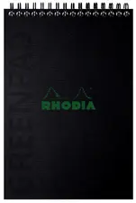 RHODIA Bloc reliure intégrale GREENPAD, A5+, ligné, noir