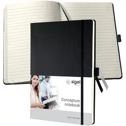 sigel Carnet de notes Conceptum, A4+, ligné, noir