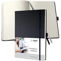 sigel Carnet de notes Conceptum, A4, ligné, noir