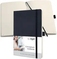 sigel Carnet de notes Conceptum, A5, pointillé, noir