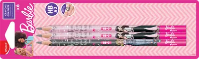 Maped Crayon de papier Barbie, HB, blister de 6