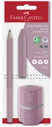 FABER-CASTELL Kit crayon de papier Jumbo GRIP, rose, blister