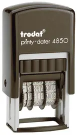 trodat Datumstempel Printy Dater 4850L "BEZAHLT", blau/rot
