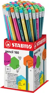 STABILO Crayon graphite Pencil 160 avec gomme, display de 72