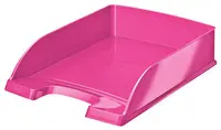 LEITZ Corbeille à courrier Plus WOW, A4, polystyrène, rose