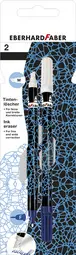 EBERHARD FABER Effaceur, blister de 2, bleu fluo / noir