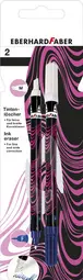 EBERHARD FABER Effaceur, blister de 2, rose fluo / noir