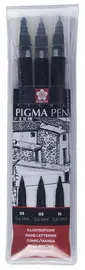 SAKURA Stylo feutre PIGMA PEN, étui de 3, noir