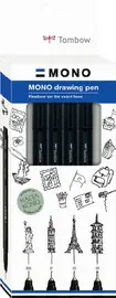 Tombow Feutre fin MONO drawing pen "Bold Set", set de 4