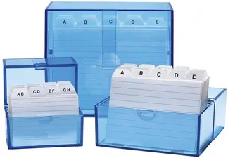 WEDO Boîte à fiches A8 paysage, bleu transparent