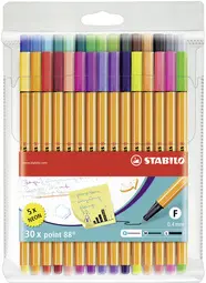 STABILO Feutre à pointe fine point 88, étui plastique de 30