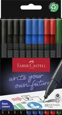 FABER-CASTELL Feutre fin GRIP FINEPEN, étui en carton de 10