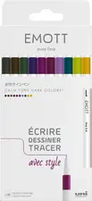 uni-ball Feutre EMOTT, set de 10 "Calm-Tone Colors