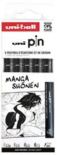 uni-ball Feutre technique PIN "Manga Shonen" PF, set de 5