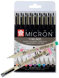 SAKURA Stylo feutre PIGMA MICRON 05, étui de 9