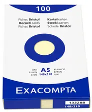 EXACOMPTA Fiches bristol, A5, quadrillé, rose
