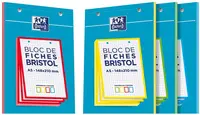 Oxford Bloc de fiches bristol, A5, blanc avec cadre coloré