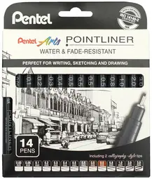 Pentel Feutre technique permanent Pointliner, set de 14