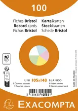EXACOMPTA Fiches bristol, A6, uni, blanc
