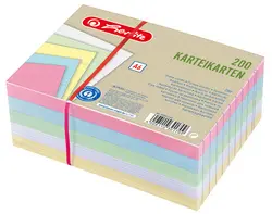 herlitz Fiches Recycling, format A6, ligné, assortiment