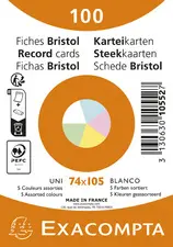EXACOMPTA Fiches bristol, A7, uni, assorti
