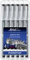 STAEDTLER Feutre à pigment, étui de 4+2 GRATUIT, noir
