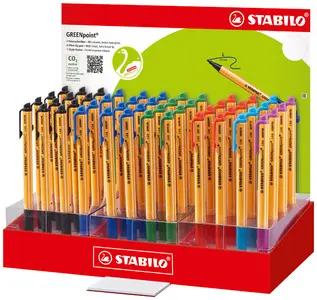 STABILO Feutre GREENpoint, présentoir en carton de 48