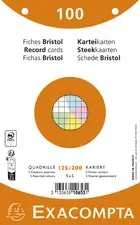 EXACOMPTA Fiches bristol, 125 x 200 mm, quadrillé, assorti