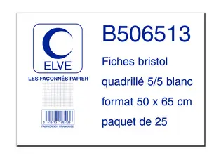 ELVE Fiches bristol, uni, 500 x 650 mm, 25 fiches