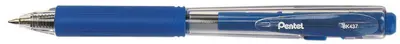 Pentel Stylo à bille rétractable BK437, bleu