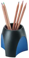 HAN Pot à crayons DELTA, polystyrène, noir/bleu