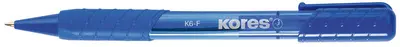 Kores stylo à bille rétractable jetable K-PEN K6, F, bleu