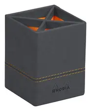 RHODIA Pot à crayons, en similicuir, titane