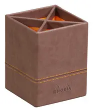 RHODIA Pot à crayons, en similicuir, chocolat