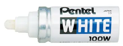 Pentel Marqueur permanent X100W, pointe ogive, 1,3 mm, blanc