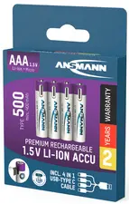 ANSMANN Piles Li-Ion micro AAA avec prise USB-C femelle