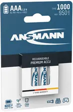 ANSMANN Pile rechargeable NiMH Premium, Micro AAA, 1.000 mAh