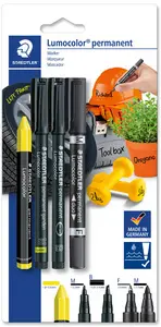 STAEDTLER Set de marqueurs permanents Lumocolor, blister