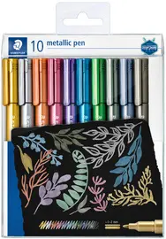 STAEDTLER Marqueur permanent Metallic, pointe ronde, étui 10