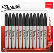 Sharpie Marqueur permanent FINE, blister de 12, noir
