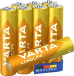 VARTA Pile alcaline "LONGLIFE", Micro AAA, pack de 10