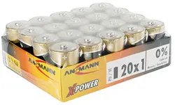 ANSMANN Pile alcaline "X-Power", Mono D, présentoir de 20