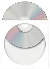HERMA pochettes papier pour CD/DVD, avec fenêtre, blanc